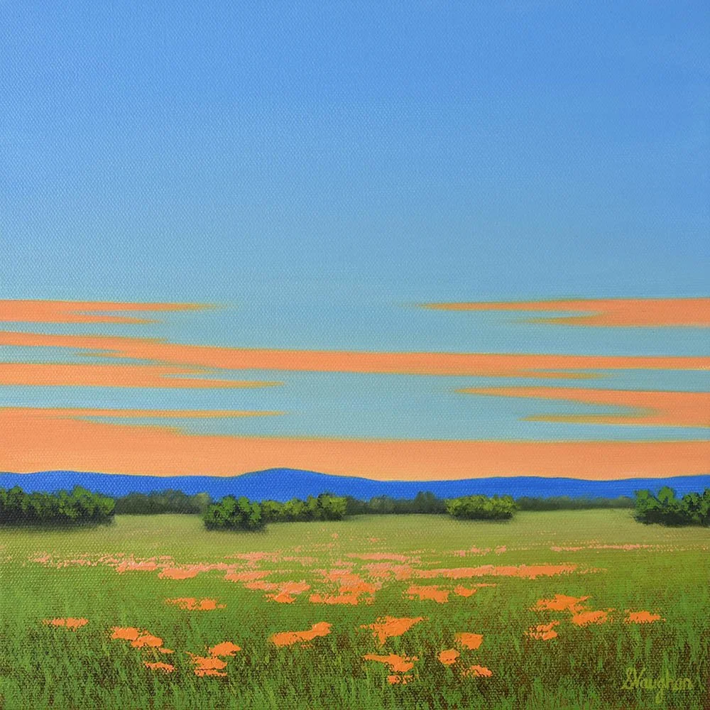 Orange Poppies - Suzanne Vaughan Art - Original Blue Sky Flower